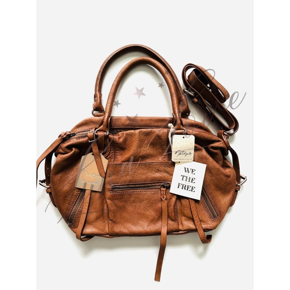FREE PEOPLE We The Free Baby Emerson Tote Bag In 🔥 Saddle 🔥 NWT - Picture 2 of 12